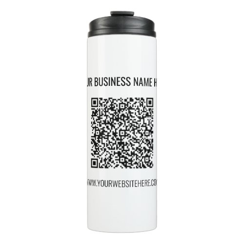 QR Code and Custom Text Professional Modern  Thermal Tumbler