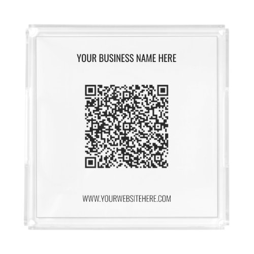 QR Code and Custom Text Professional Personalized  Acrylic Tray