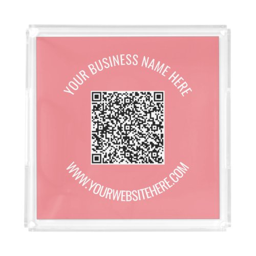 QR Code and Custom Text Professional Personalized Acrylic Tray