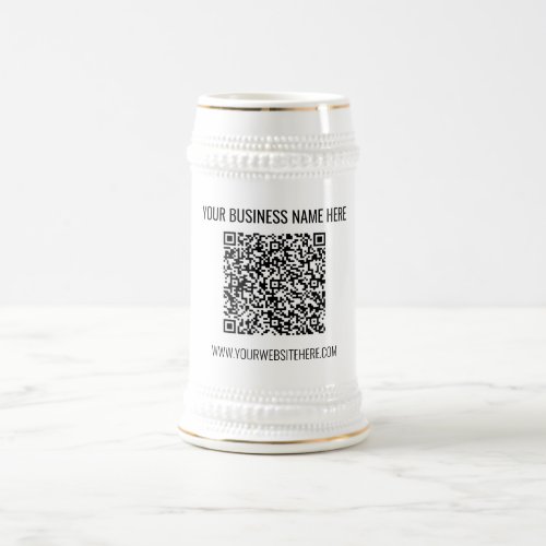 QR Code and Custom Text Professional Personalized  Beer Stein