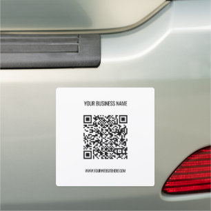 QR Code and Custom Text Professional Personalized  Car Magnet