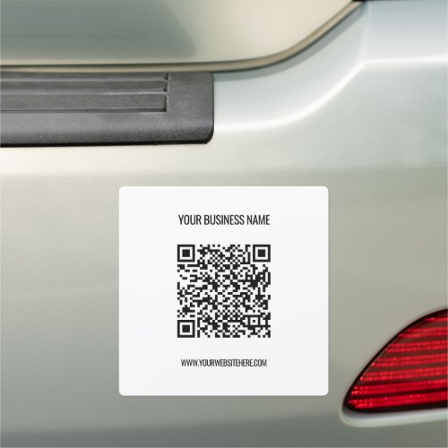 QR Code and Custom Text Professional Personalized  Car Magnet