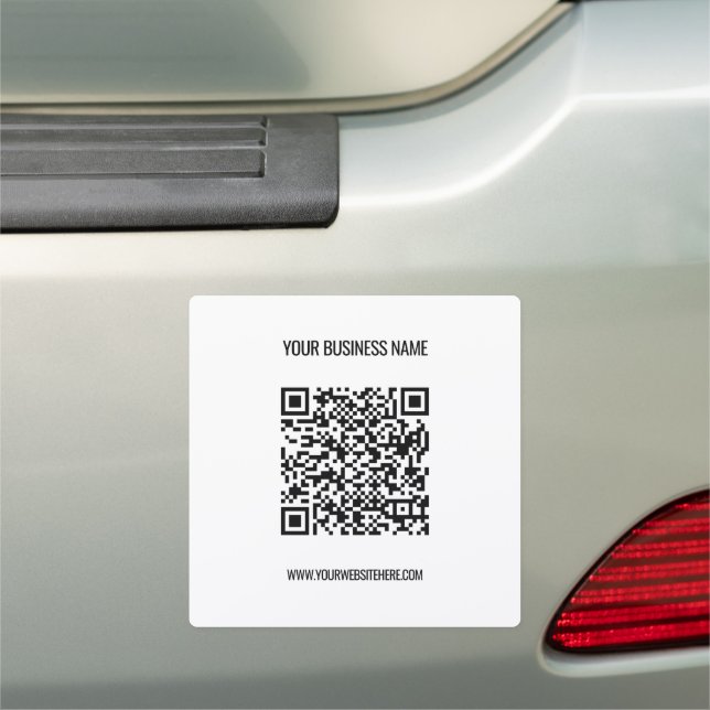 QR Code and Custom Text Professional Personalized  Car Magnet (In Situ)