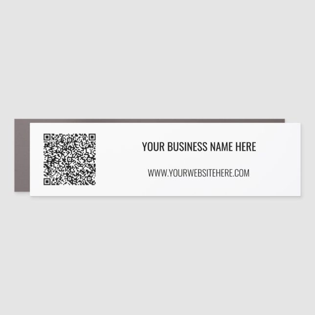QR Code and Custom Text Professional Personalized Car Magnet (Front)