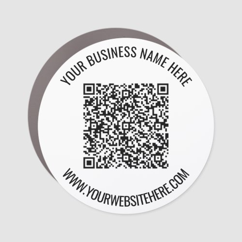 QR Code and Custom Text Professional Personalized  Car Magnet