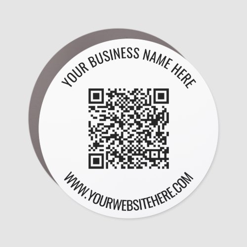 QR Code and Custom Text Professional Personalized Car Magnet