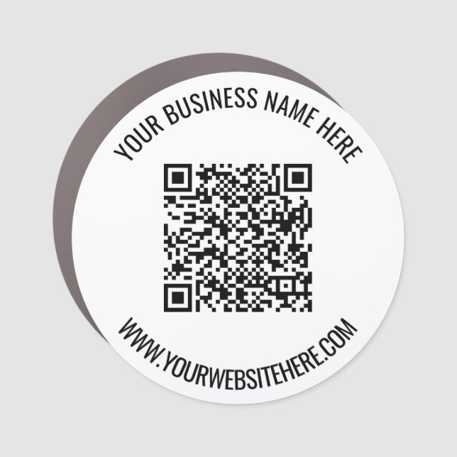 QR Code and Custom Text Professional Personalized Car Magnet (Front)