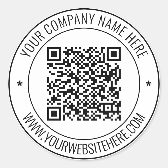 QR Code and Custom Text Professional Personalized  Classic Round Sticker (Front)