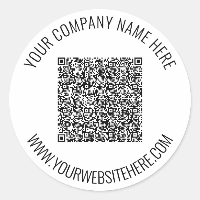 QR Code and Custom Text Professional Personalized  Classic Round Sticker (Front)