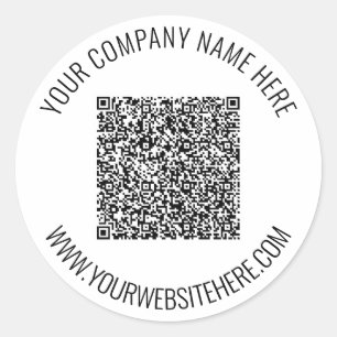 QR Code and Custom Text Professional Personalized Classic Round Sticker