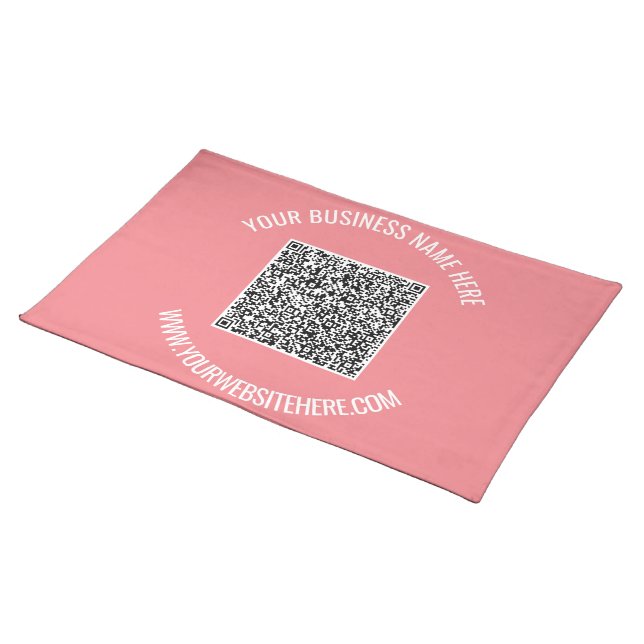 QR Code and Custom Text Professional Personalized Cloth Placemat (On Table)
