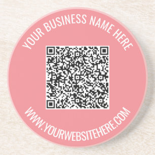 QR Code and Custom Text Professional Personalized Coaster