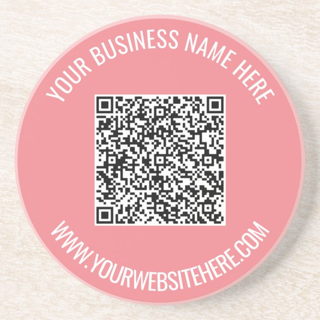 QR Code and Custom Text Professional Personalized Coaster (Front)