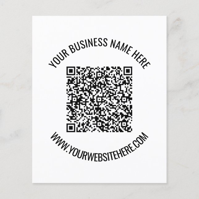 QR Code and Custom Text Professional Personalized Flyer (Front)
