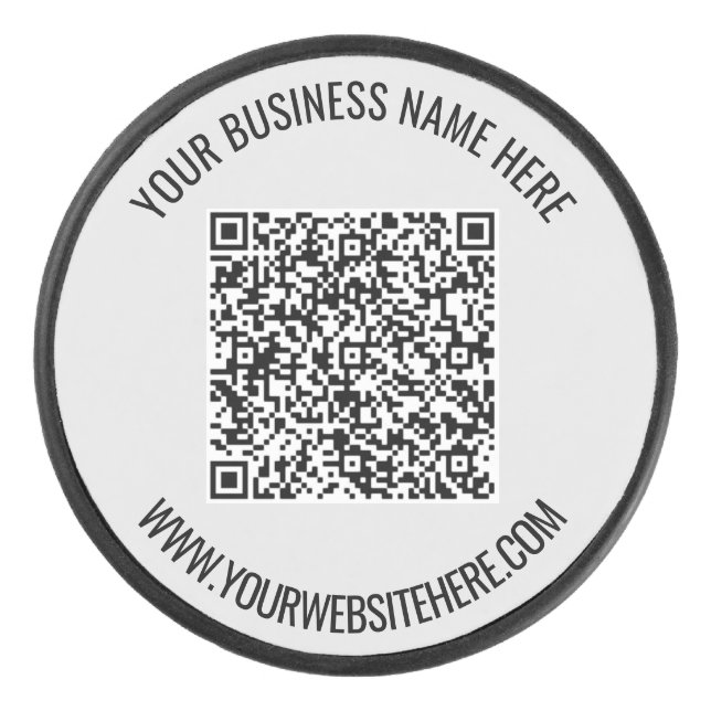 QR Code and Custom Text Professional Personalized Hockey Puck (Front)