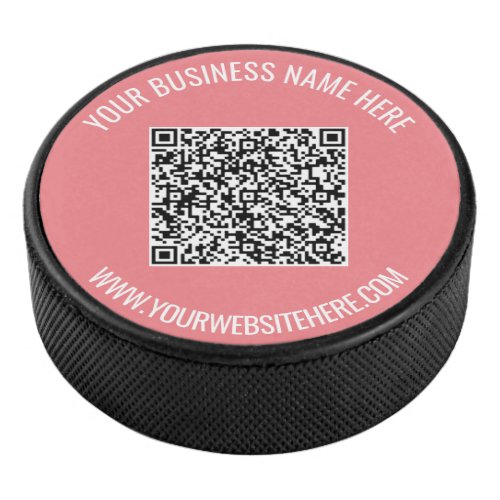 QR Code and Custom Text Professional Personalized Hockey Puck