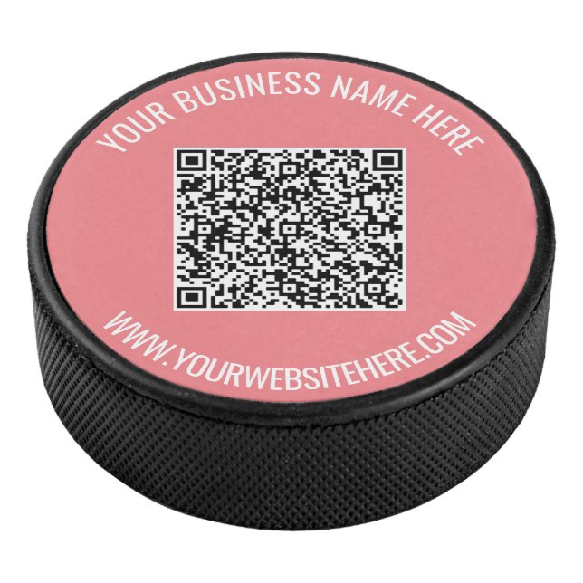 QR Code and Custom Text Professional Personalized Hockey Puck (3/4)