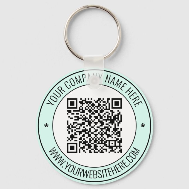 QR Code and Custom Text Professional Personalized Keychain (Front)