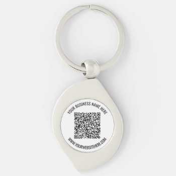 Qr Code And Custom Text Professional Personalized  Keychain by Migned at Zazzle