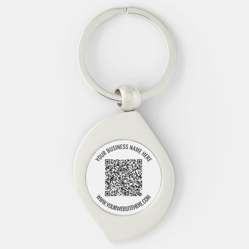 QR Code and Custom Text Professional Personalized  Keychain