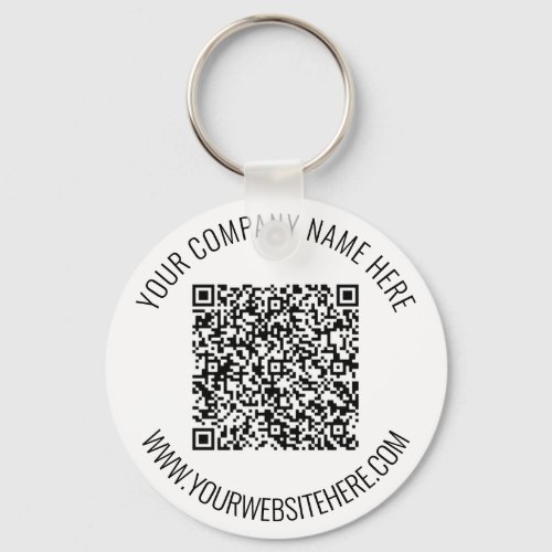 QR Code and Custom Text Professional Personalized Keychain