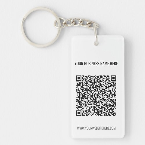 QR Code and Custom Text Professional Personalized  Keychain