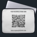 QR Code and Custom Text Professional Personalized  Laptop Sleeve<br><div class="desc">QR Code and Custom Text Professional Personalized Business Name Website Promotional Company Supplies / Gift - Add Your QR Code - Image or Logo / Name - Company / Website or E-mail or Phone - Contact Information / Address or Remove - Resize and Move or Remove / Add Elements -...</div>
