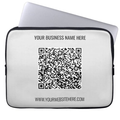 QR Code and Custom Text Professional Personalized  Laptop Sleeve