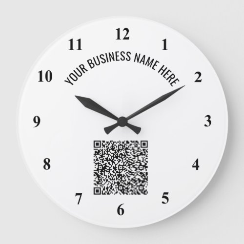 QR Code and Custom Text Professional Personalized Large Clock