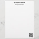 QR Code and Custom Text Professional Personalized  Letterhead<br><div class="desc">QR Code and Custom Text Professional Personalized Business Name Website Promotional Company Supplies / Gift - Add Your QR Code - Image or Logo / Name - Company / Website or E-mail or Phone - Contact Information / Address - Resize and Move or Remove / Add Elements - Image /...</div>