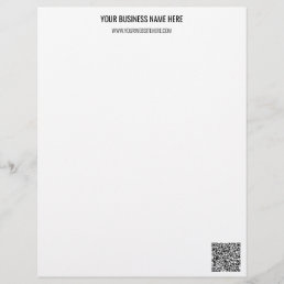 QR Code and Custom Text Professional Personalized  Letterhead