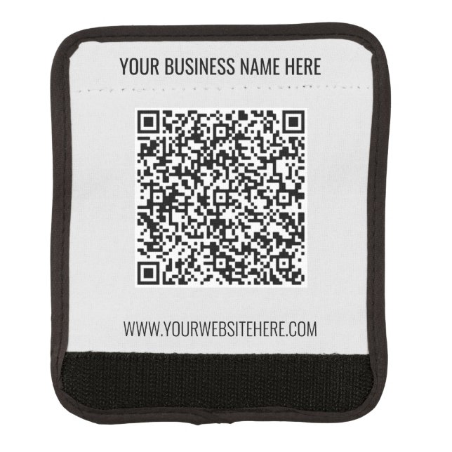 QR Code and Custom Text Professional Personalized Luggage Handle Wrap (Front)