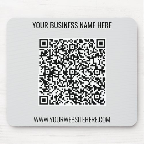 QR Code and Custom Text Professional Personalized Mouse Pad