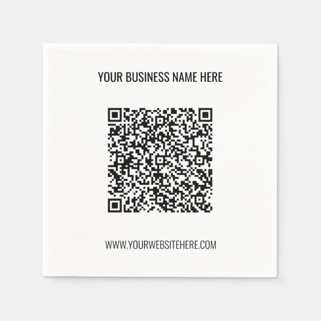 QR Code and Custom Text Professional Personalized  Napkins (Front)