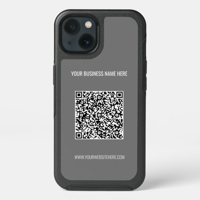 QR Code and Custom Text Professional Personalized Otterbox iPhone Case (Back)