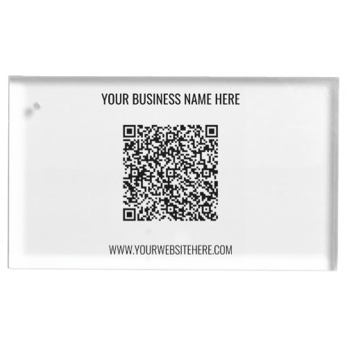 QR Code and Custom Text Professional Personalized Place Card Holder