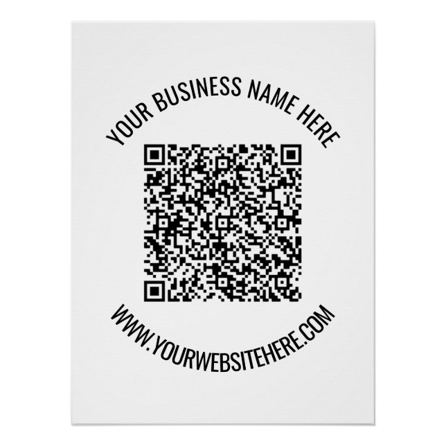 QR Code and Custom Text Professional Personalized Poster (Front)