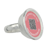 QR Code and Custom Text Professional Personalized Ring (Side)