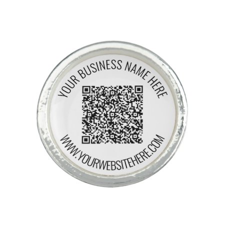 Qr Code And Custom Text Professional Personalized  Ring