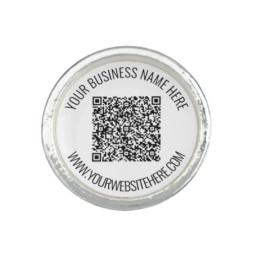 QR Code and Custom Text Professional Personalized  Ring