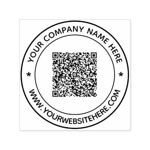 QR Code and Custom Text Professional Personalized  Self_inking Stamp