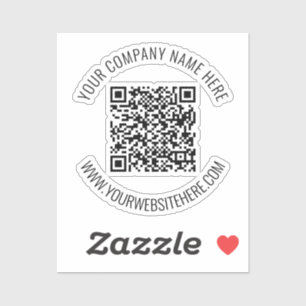 QR Code and Custom Text Professional Personalized Sticker