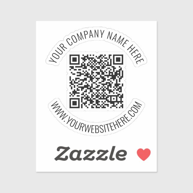 QR Code and Custom Text Professional Personalized Sticker (Sheet)