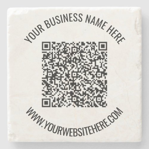 QR Code and Custom Text Professional Personalized Stone Coaster