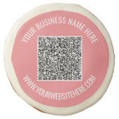 QR Code and Custom Text Professional Personalized Sugar Cookie (Front)