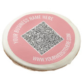 QR Code and Custom Text Professional Personalized Sugar Cookie (Angled)