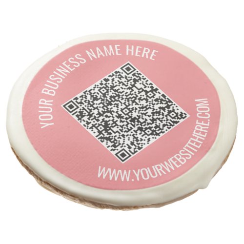 QR Code and Custom Text Professional Personalized Sugar Cookie