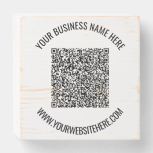 QR Code and Custom Text Professional Personalized Wooden Box Sign