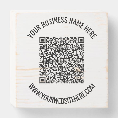 QR Code and Custom Text Professional Personalized  Wooden Box Sign