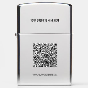 QR Code and Custom Text Professional Personalized Zippo Lighter